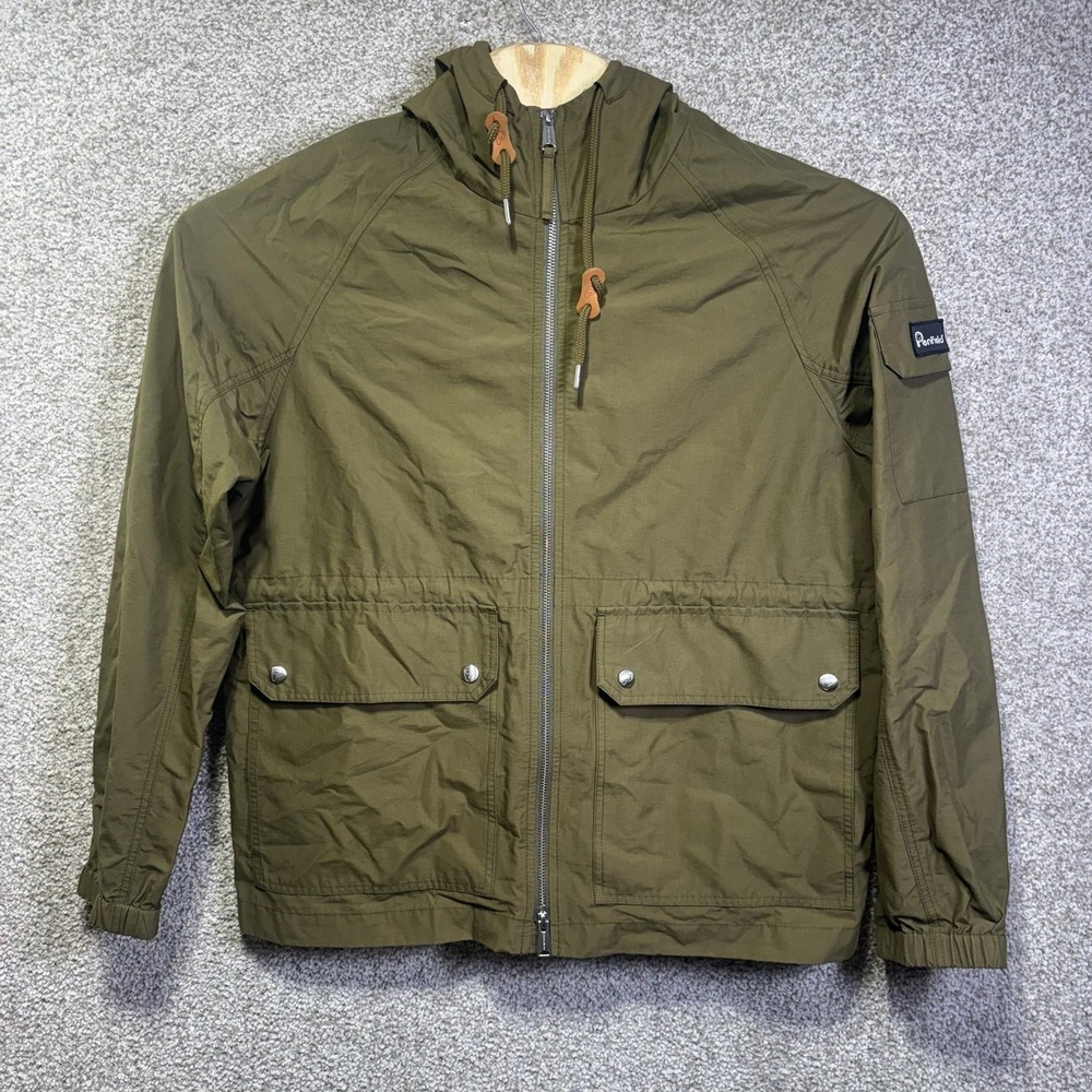 Penfield Jacket Mens Medium Green Hooded 60/40 Windbreaker Full Zip Outdoor